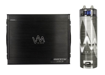 NEW VM Audio SRA2200.1 2200W Mono AB Car Amplifier Power Amp + 2 Farad Capacitor
