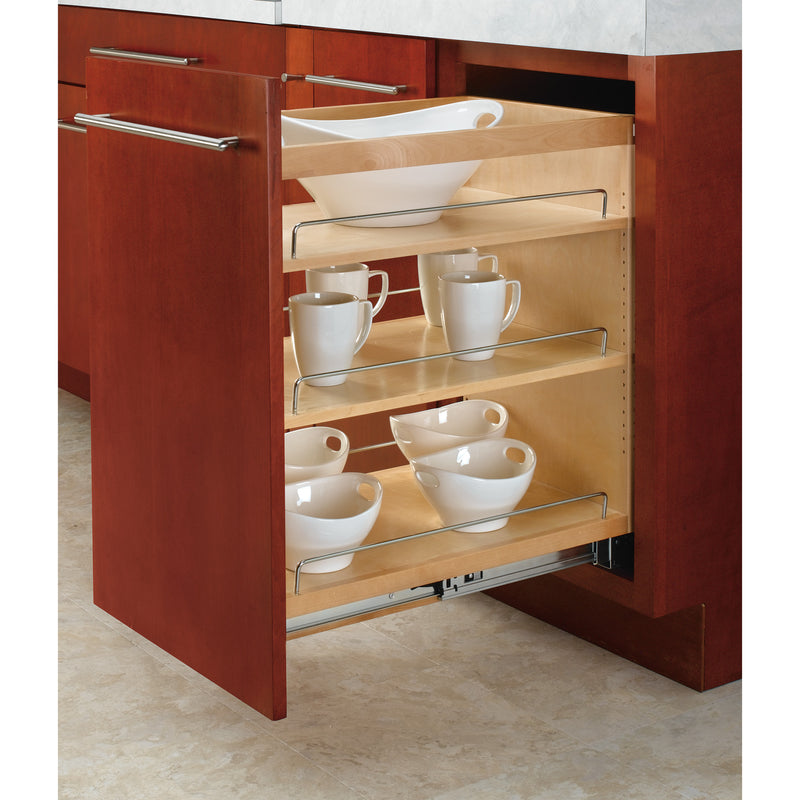 Rev-A-Shelf 14" Pull Out Kitchen Cabinet Organizer Pantry Spice Rack, 448-BC-14C