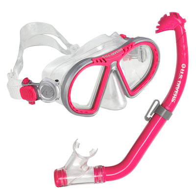 U.S. Divers Toucan PC Lens Junior Eco Dry Jr Snorkel Mask Combo, Pink (Open Box)