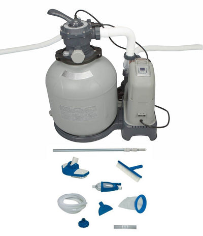 Intex 2650 GPH Sand Filter Pump & Saltwater System Set w/ Deluxe Maintenance Kit
