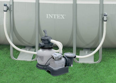 INTEX 2100 GPH Krystal Clear Sand Filter Pool Pump w/ Deluxe Maintenance Kit