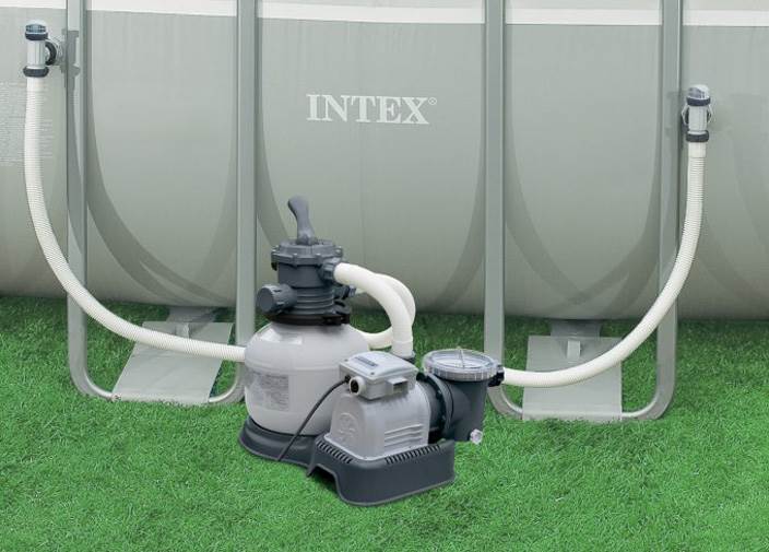 INTEX 2100 GPH Krystal Clear Sand Filter Pool Pump w/ Deluxe Maintenance Kit