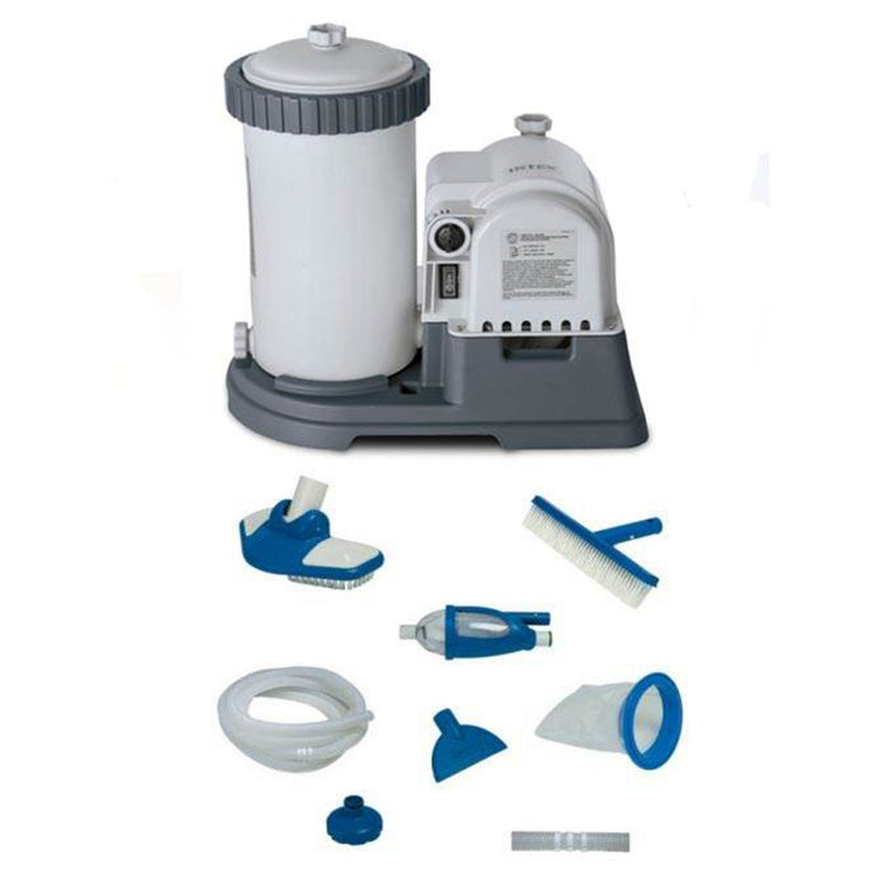 INTEX 2500 GPH GCFI Pool Filter Pump with Timer (633T) & Deluxe Maintenance Kit