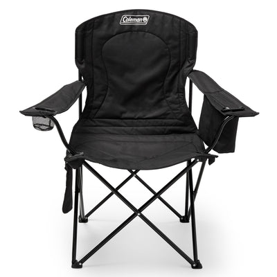 Coleman Cooler Quad Chair + Built-In Cooler and Cup Holder, Black | Used