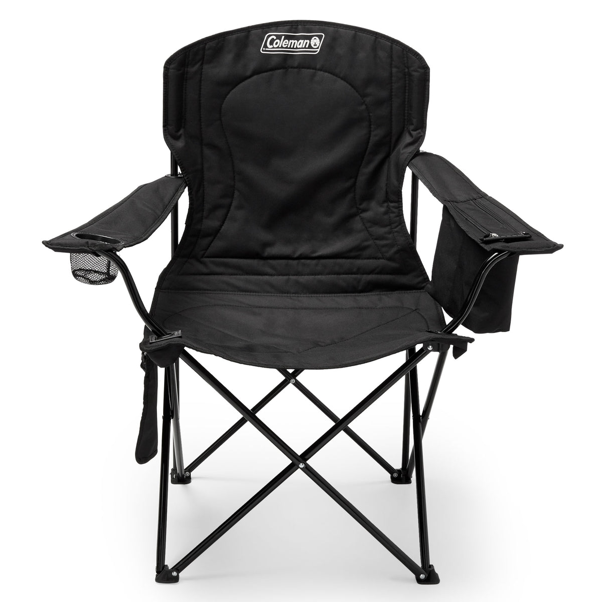 COLEMAN Camping Outdoor Oversized Quad Chair w/ Cooler & Cup Holder (Open Box)