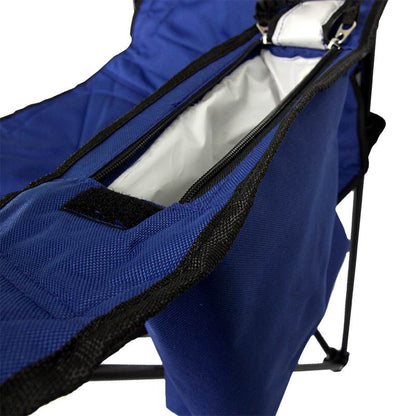 Coleman Camping Lawn Chair w/ Built-In Cooler & Cup Holder, Blue | Open Box