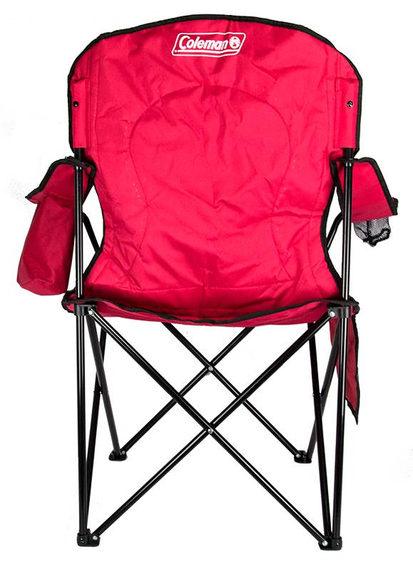 Coleman Folding Quad Chair w/ Built-In Cooler & Cup Holder, Red (Open Box)