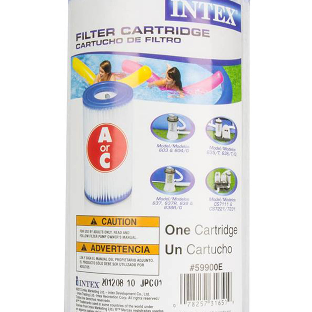 Intex Type A Easy Set Above Ground Pool Replacement Filter Cartridge, (4 Pack)