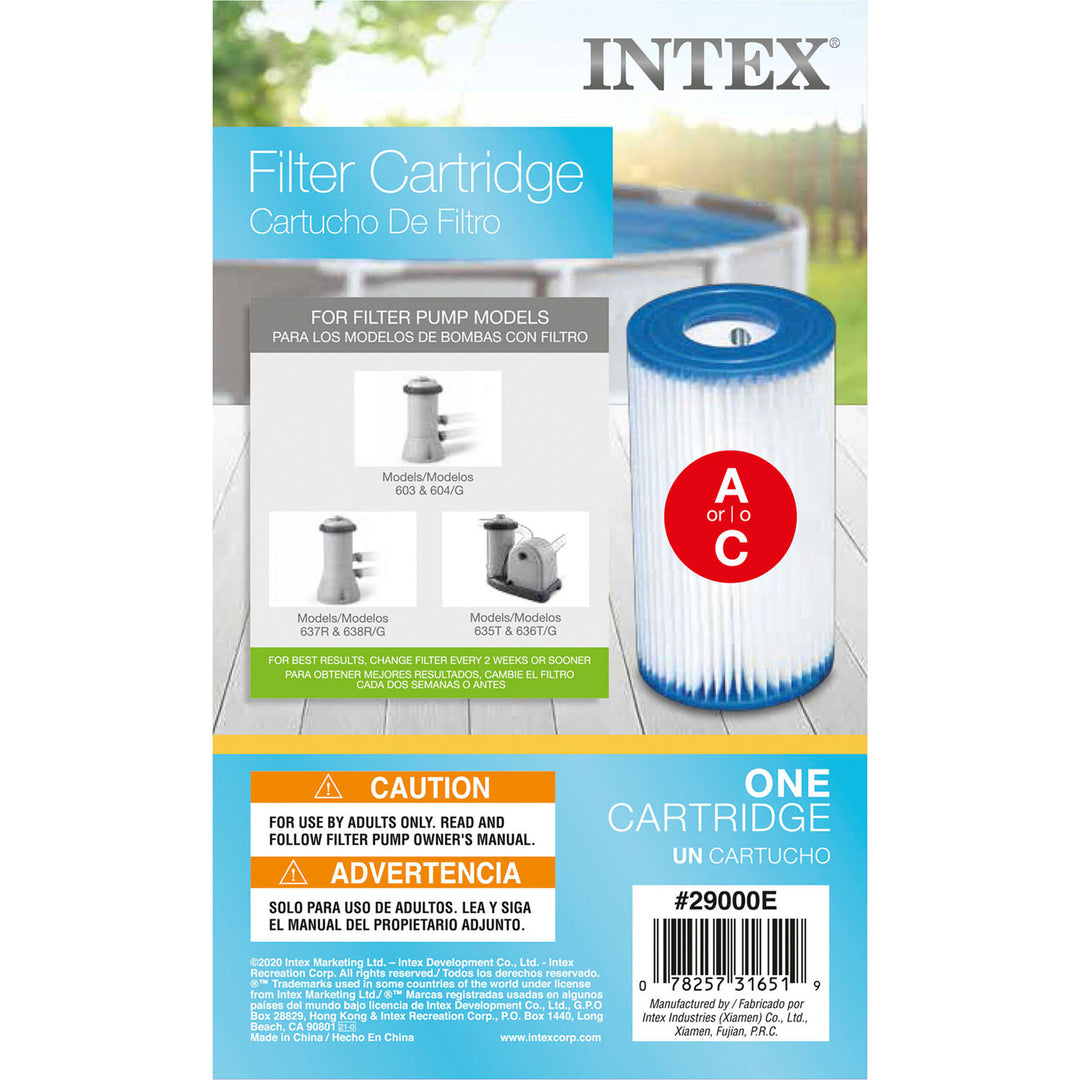 Intex Type A Easy Set Above Ground Pool Replacement Filter Cartridge, (4 Pack)