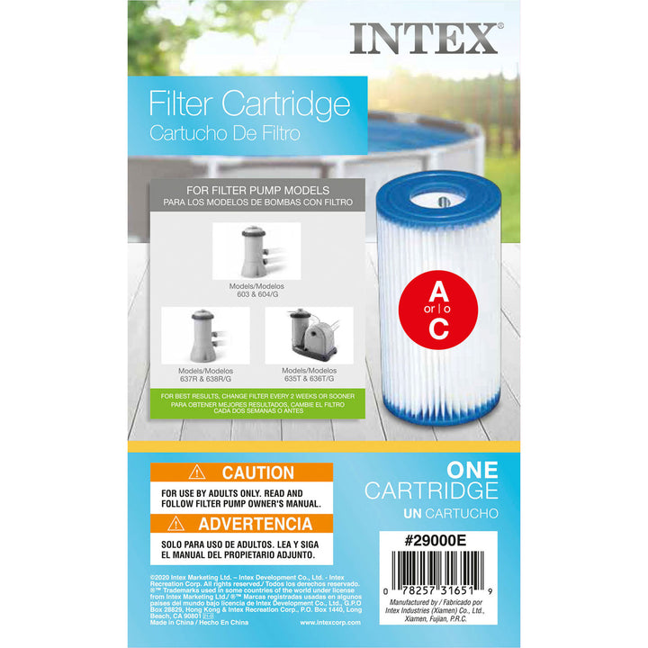 Intex Type A Easy Set Above Ground Pool Replacement Filter Cartridge, (4 Pack)