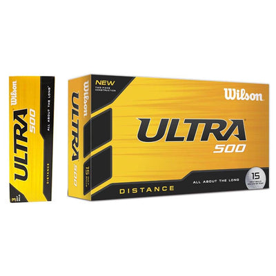 WILSON Ultra 500 Long Distance White Cut-Proof Two-Piece Golf Balls (Open Box)
