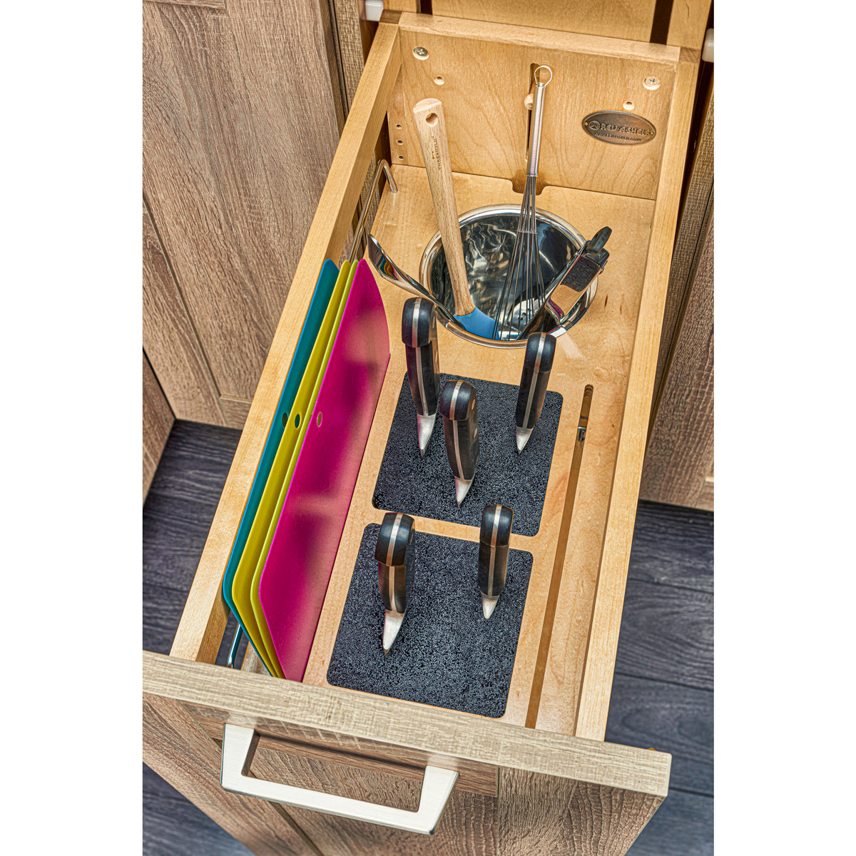 Rev-A-Shelf 448KB-BCSC-8C 8" Pullout Cabinet Organizer w/Universal Knife Block