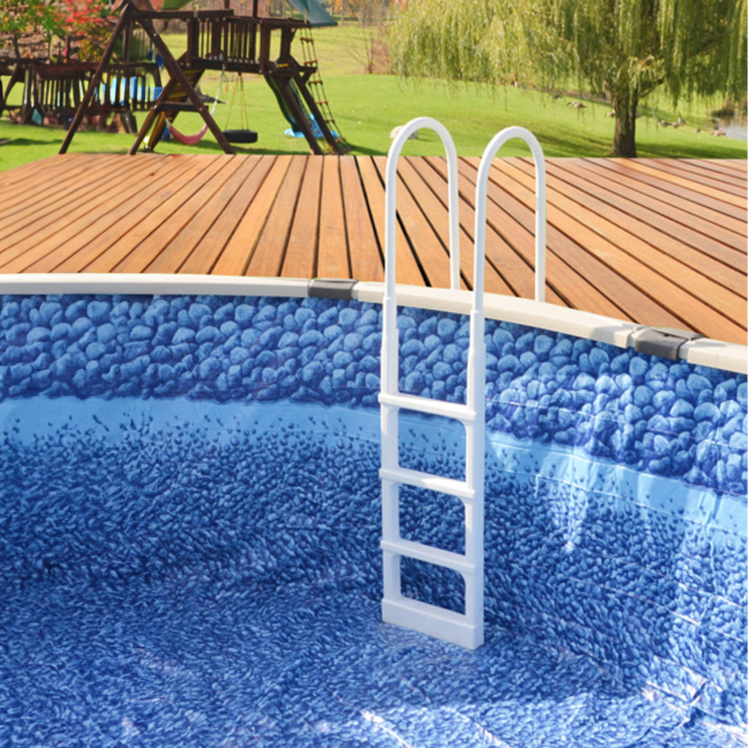 Main Access 200200 Easy Incline Above Ground In Pool Swimming Pool Ladder, White - VMInnovations