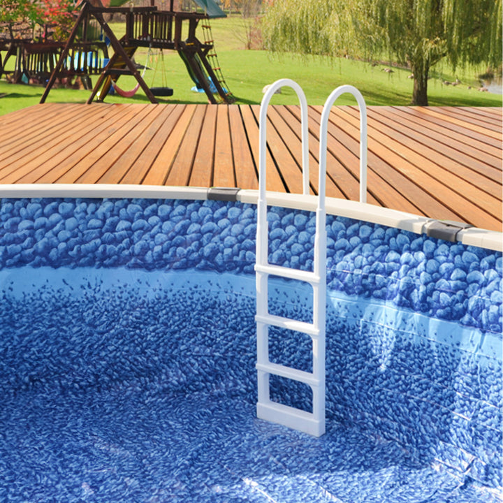 Main Access 200200 Easy Incline Above Ground In Pool Swimming Pool Ladder, White - VMInnovations
