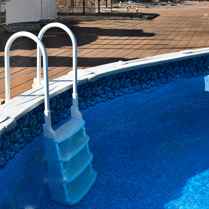 Main Access 200200 Easy Incline Above Ground In Pool Swimming Pool Ladder, White - VMInnovations