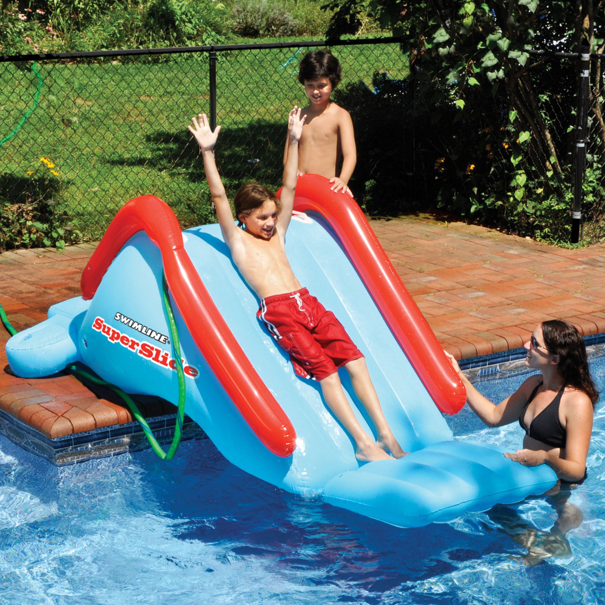 Swimline 90809 Super Water Slide Swimming Pool Inflatable Toy (Open Box)