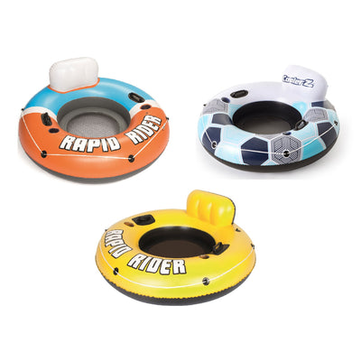 Bestway 3 CoolerZ Inflatable River Tube Floats (1 Orange & 1 Blue & 1 Yellow) - VMInnovations