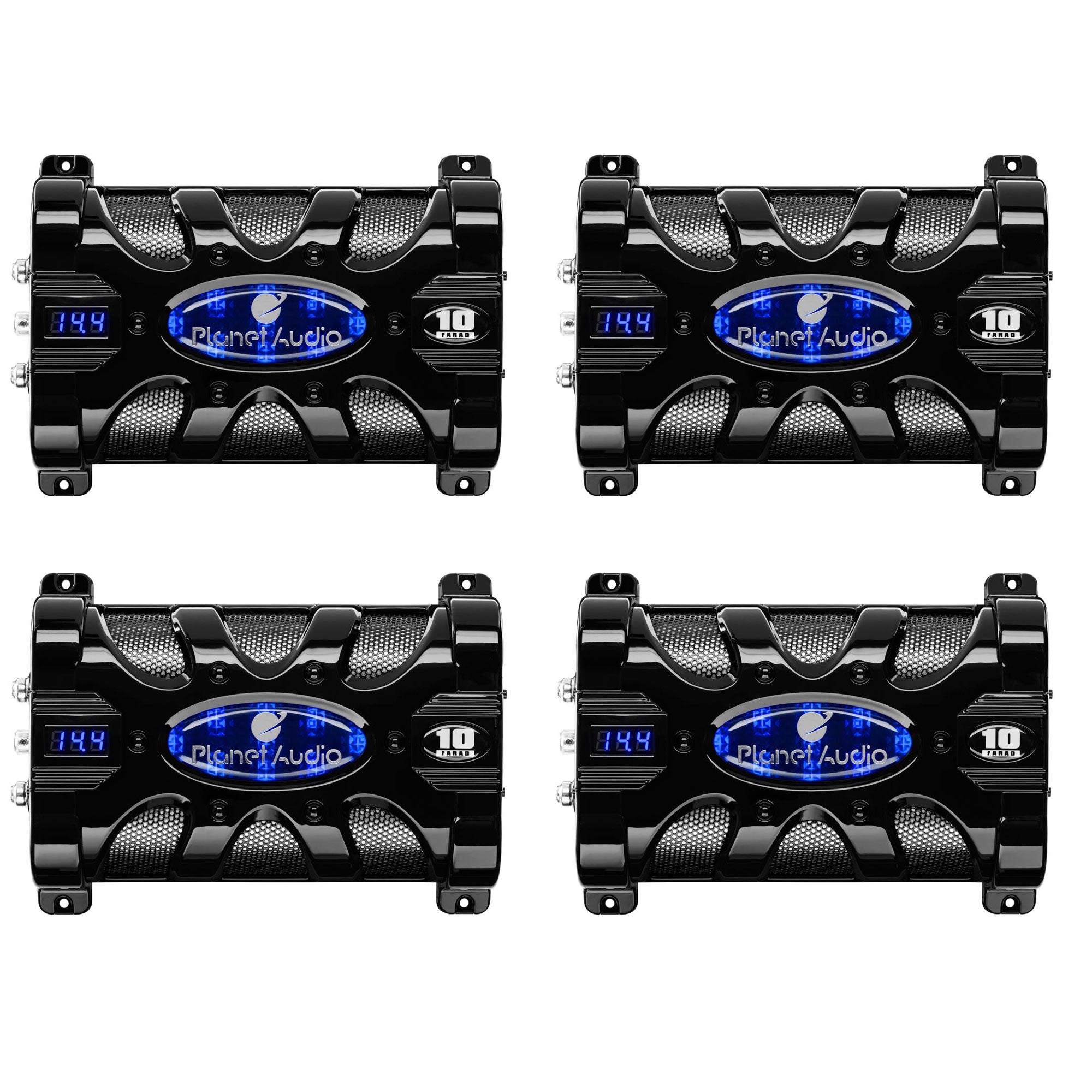 Planet Audio 10 FARAD Car Audio Power Capacitor Cap Digital LED Display (4 Pack) - VMInnovations