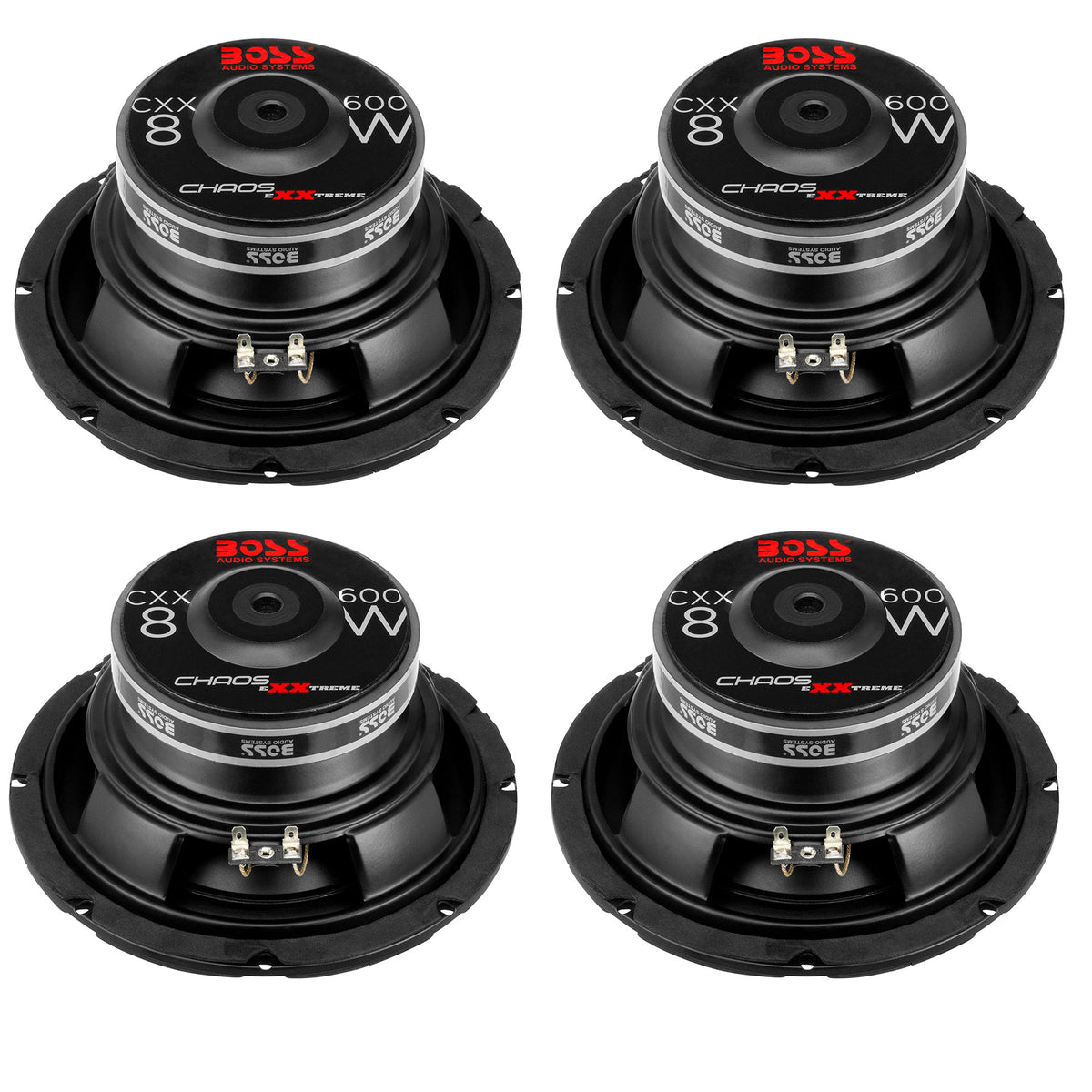 BOSS Audio Systems 600-Watt 8-Inch Car Subwoofer Audio Speaker, Single (4 Pack)