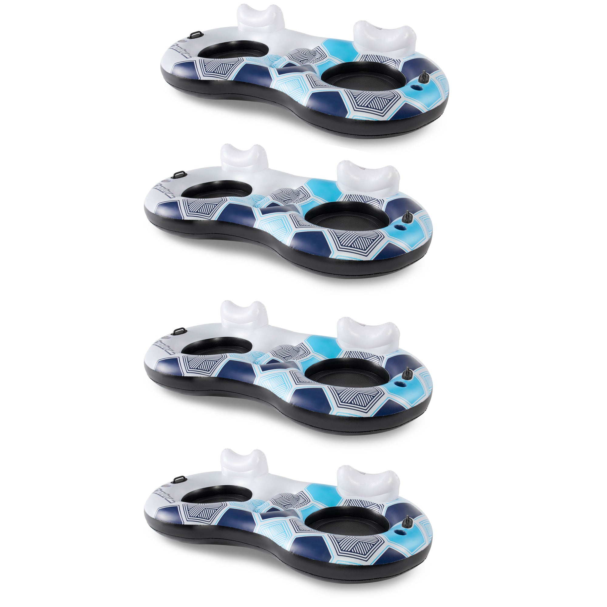 Bestway Rapid Rider Inflatable Round 2 Person Water Tube w/ Handles (4 Pack) - VMInnovations