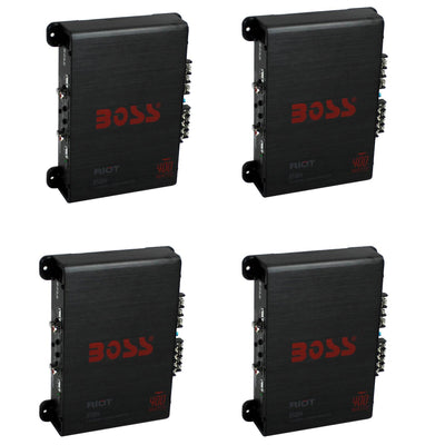 BOSS Audio Riot R1004 400W 4 Channel Car Amplifier MOSFET Amp (4 Pack) - VMInnovations
