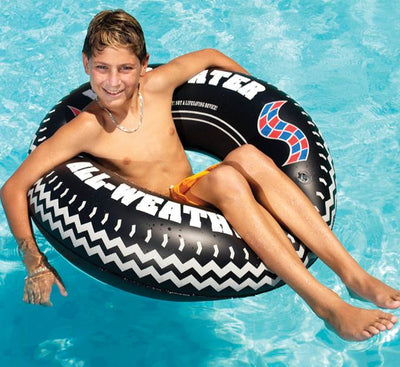 3) Swimline 902136" Inflatable Swimming Pool River Lake Floating Tire Tube Rings - VMInnovations