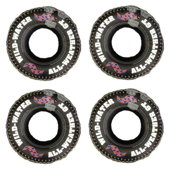 4) Swimline 902136" Inflatable Swimming Pool River Lake Floating Tire Tube Rings