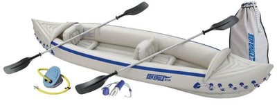 Sea Eagle 3 Person Inflatable Kayak Canoe w/ Paddles & Repair Kit (Open Box) - VMInnovations