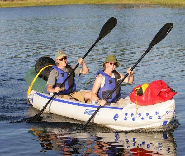 Sea Eagle 3 Person Inflatable Kayak Canoe w/ Paddles & Repair Kit (Open Box)