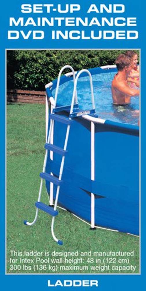 Intex 18ft x 48in Metal Frame Above Ground Round Family Swimming Pool Set & Pump