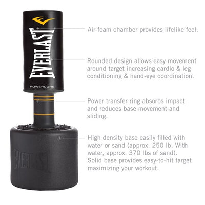 Everlast Powercore Free Standing Indoor Rounded Fitness Training Bag (Open Box) - VMInnovations