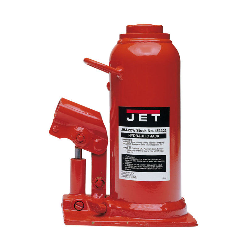 Jet JHJ-22-1/2 Durable Welded Hydraulic Auto Mechanic Bottle Jack Lift, 22.5 Ton