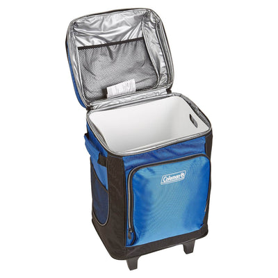 Coleman 42 Can Wheeled Soft-Sided Cooler with Telescoping Handle, Blue (4 Pack)