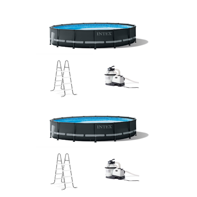 Intex 16ft x 48in Ultra XTR Round Frame Above Ground Pool Set w/ Pump (2 Pack) - VMInnovations