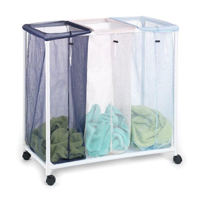Homz Triple Mesh Sorter Laundry Organizer Hamper with Removable Bags (Used)