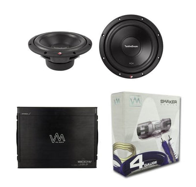 2) Rockford Fosgate 10" 1000 Watt Car Subs R2D410 + 1800W Amplifier + Amp Kit