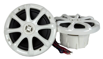 2) New Kicker 11KM6LW 6" 195W 2-Way Marine Boat/ATV Waterproof Speakers White