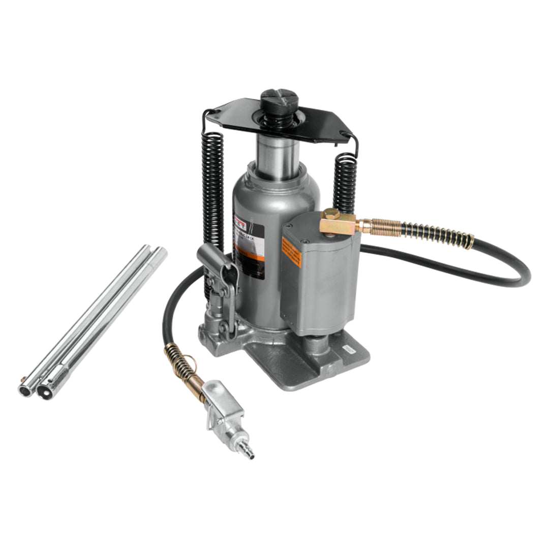 Jet 456620 AHJ-20 Heavy Duty Steel 20 Ton Air and Hydraulic Bottle Jack, Black - VMInnovations