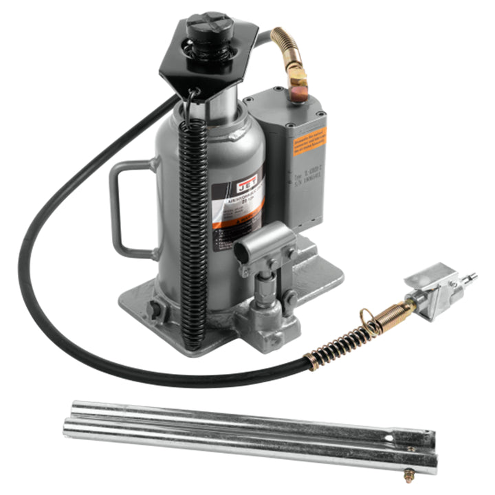 Jet 456620 AHJ-20 Heavy Duty Steel 20 Ton Air and Hydraulic Bottle Jack, Black - VMInnovations