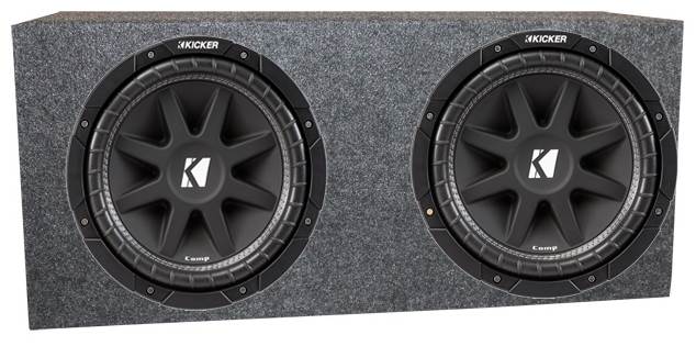 2) Kicker 43C154 Comp C15-4 15" Car Audio Subwoofers + Sealed Sub Box Enclosure