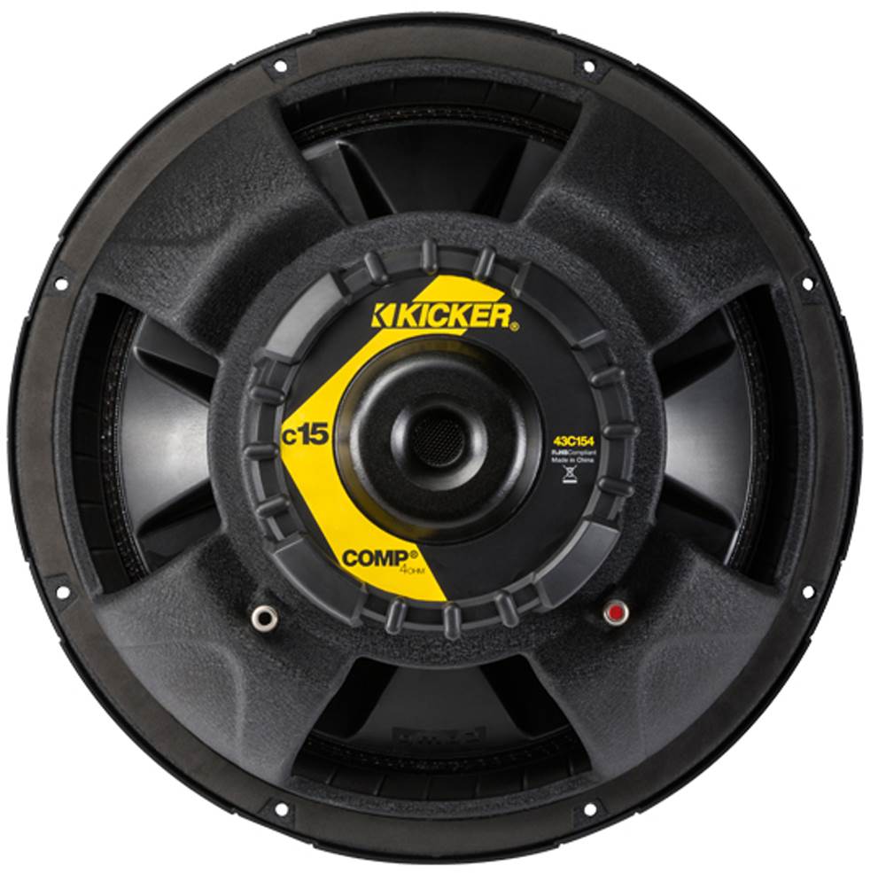 2) Kicker 43C154 Comp C15-4 15" Car Audio Subwoofers + Sealed Sub Box Enclosure