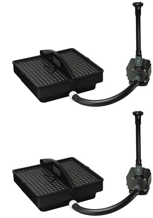 (2) PONDMASTER 1700 Pond Fountain Pump Filter Kits & Fountain Head Sets - 02217