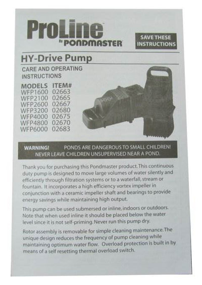 PONDMASTER Supreme 3200 GPH ProLine Hy-Drive Pond Waterfall Pumps 2-Pack