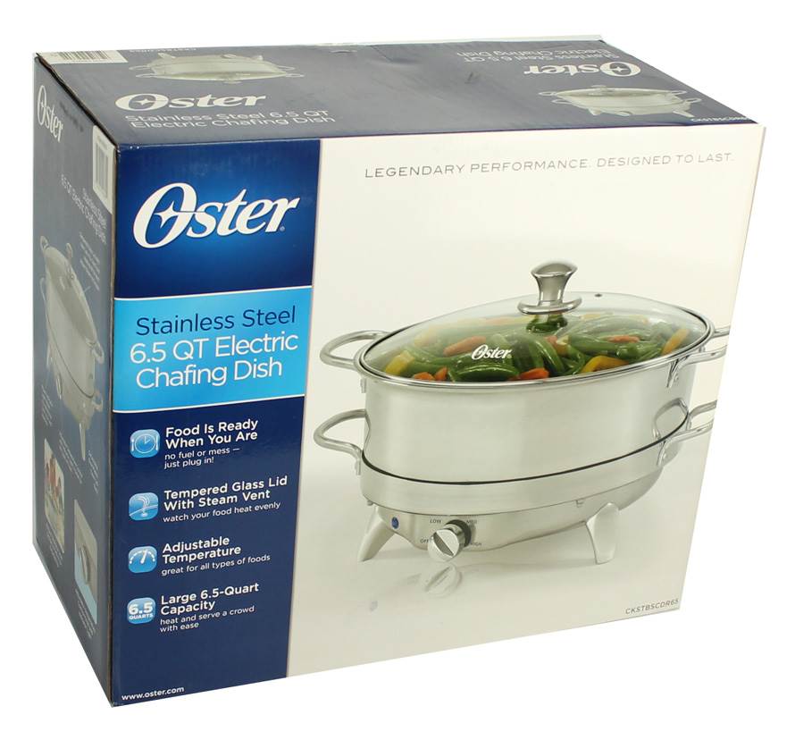 Oster CKSTBSCDR65 6.5 Qt Electric Round Chafing Dish Stainless - Slightly Used