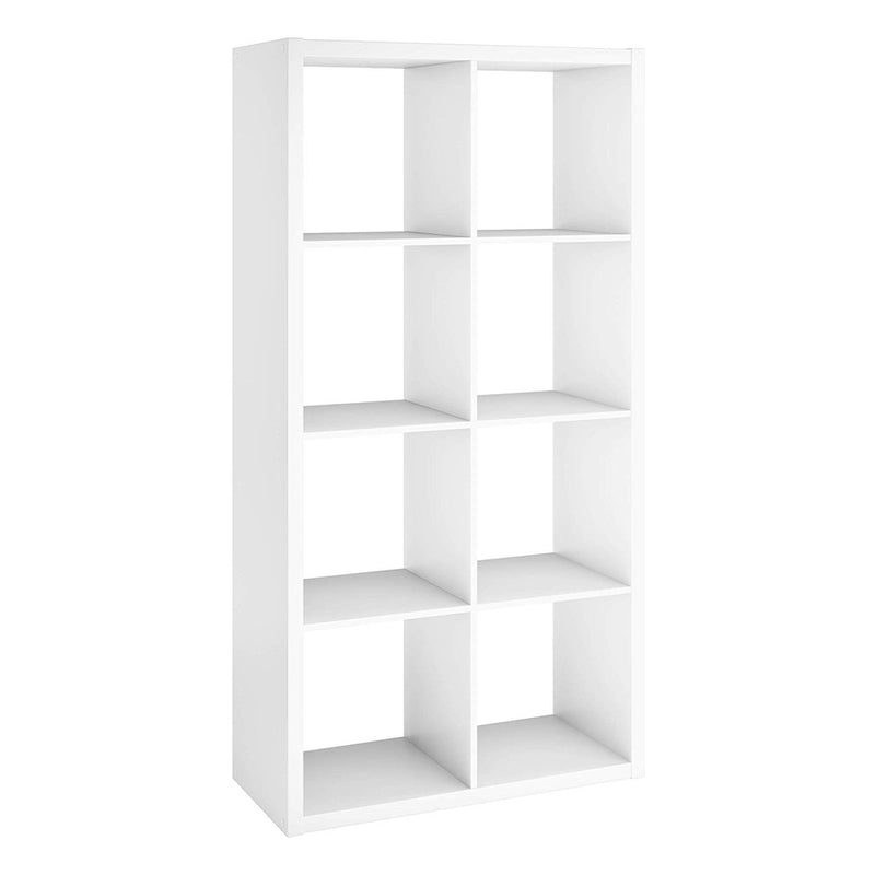Decorative Bookcase Open Back 8-Cube Storage Organizer, White (Used)