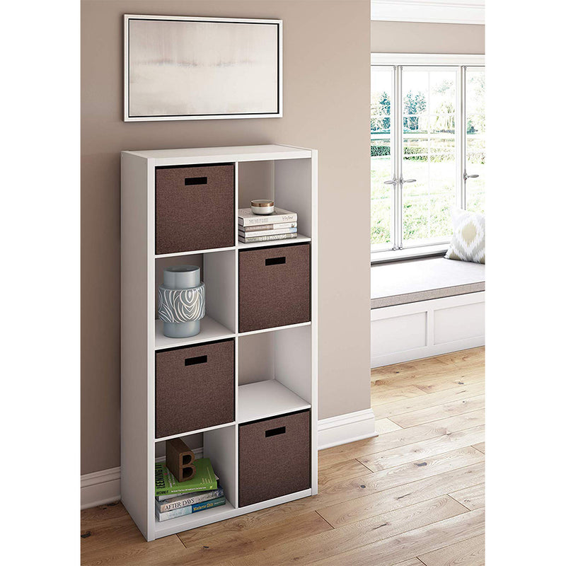 Decorative Bookcase Open Back 8-Cube Storage Organizer, White (Used)