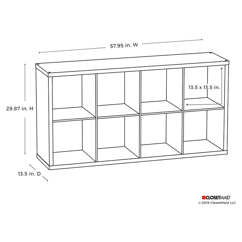 ClosetMaid 4583 Bookcase Open Back 8-Cube Storage Organizer, White (2 Pack)