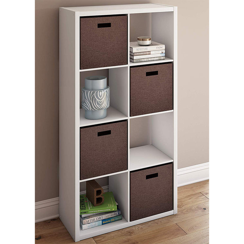 Decorative Bookcase Open Back 8-Cube Storage Organizer, White (Used)