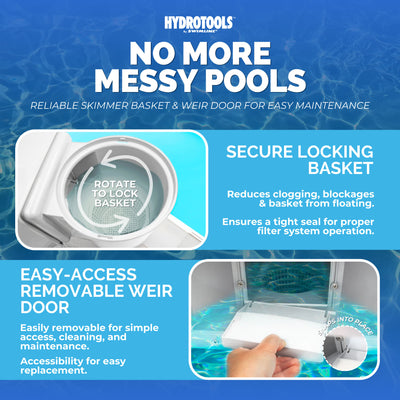Hydro Tools Above Ground Pool Complete Standard ABS Thru-Wall Skimmer (Open Box)