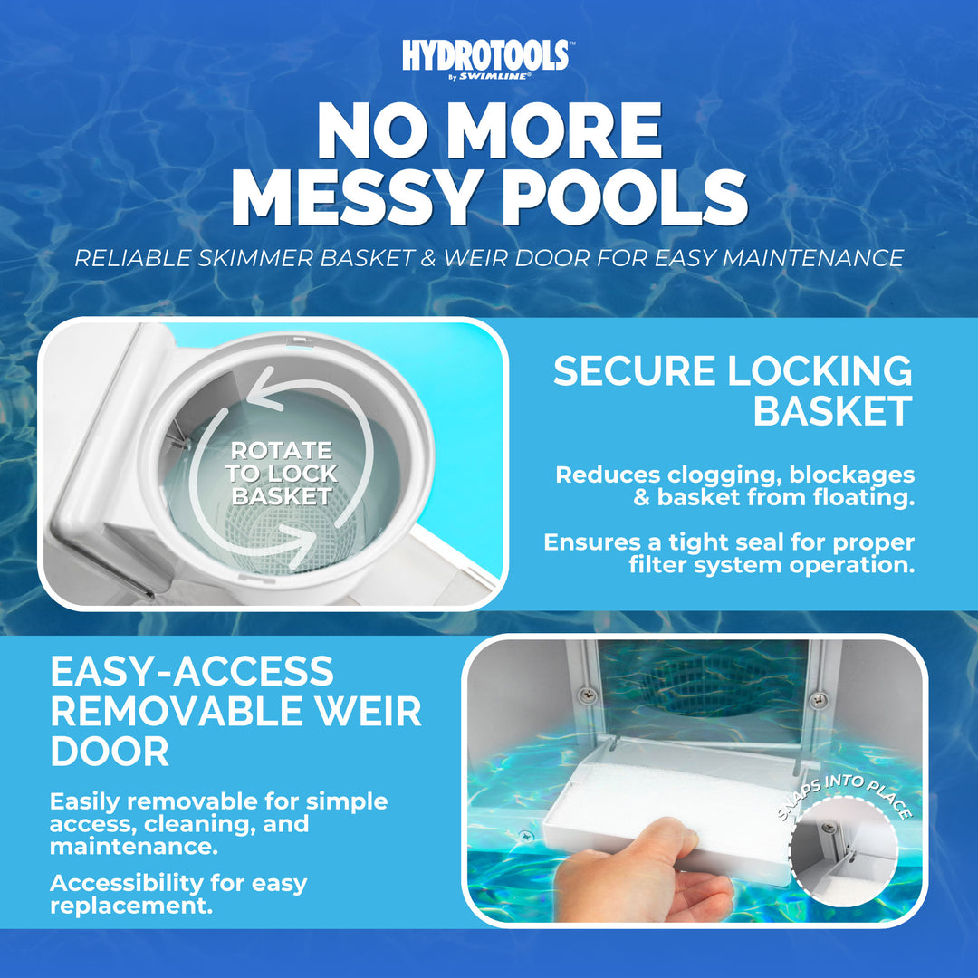Hydro Tools Above Ground Pool Complete Standard ABS Thru-Wall Skimmer (Open Box) - VMInnovations